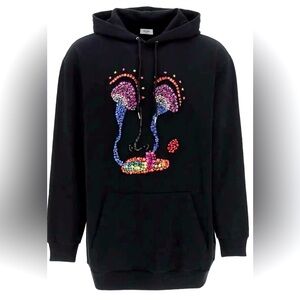 Celine Crystal Embellished Oversized Hoodie